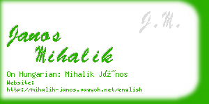 janos mihalik business card